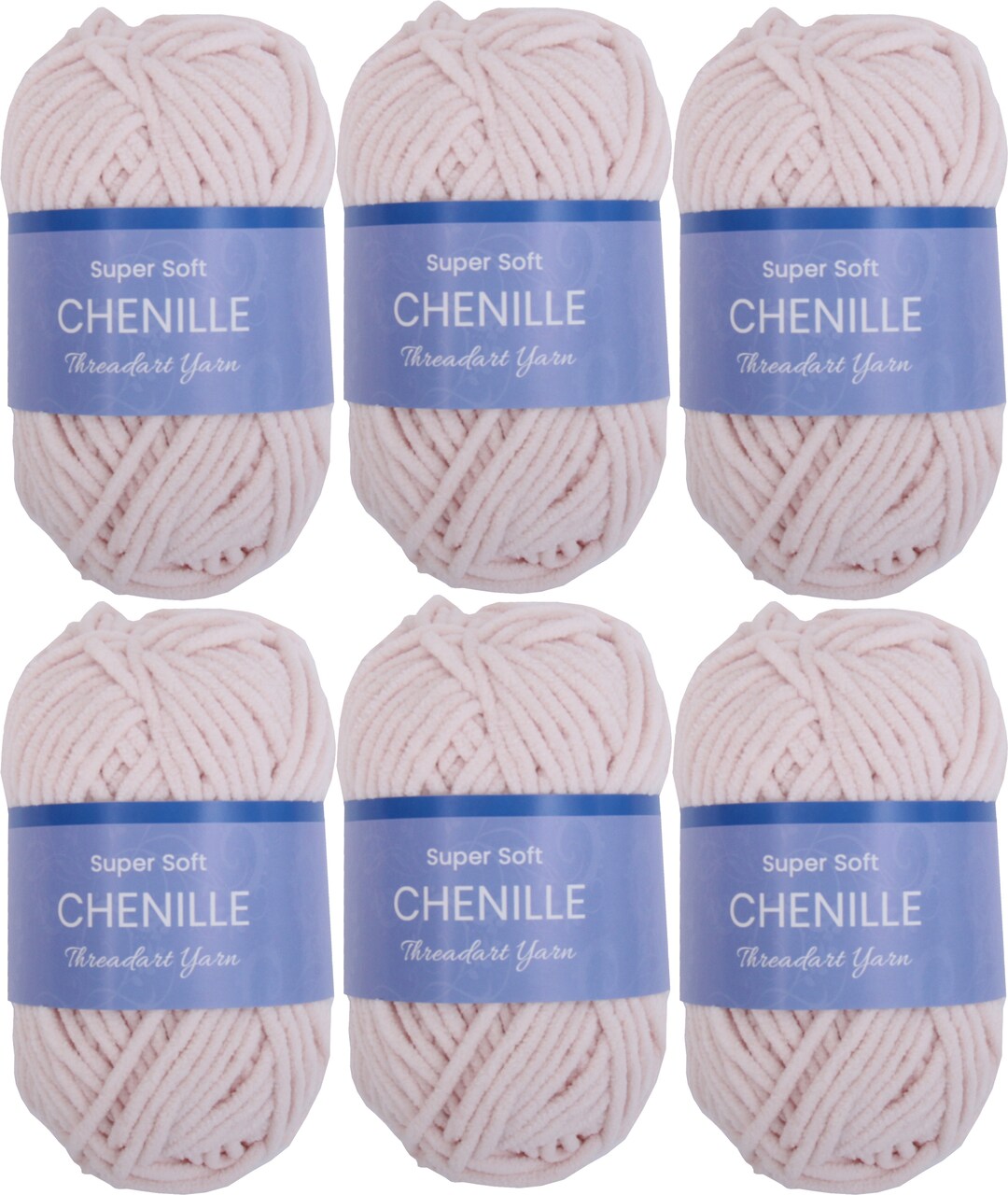 ThreadArt #5 Chenille Yarn for Crocheting, Knitting, Amigurumi, Super Soft Plush Velvet Yarn - 50 Gram 60 yds Fluffy Yarn Skeins